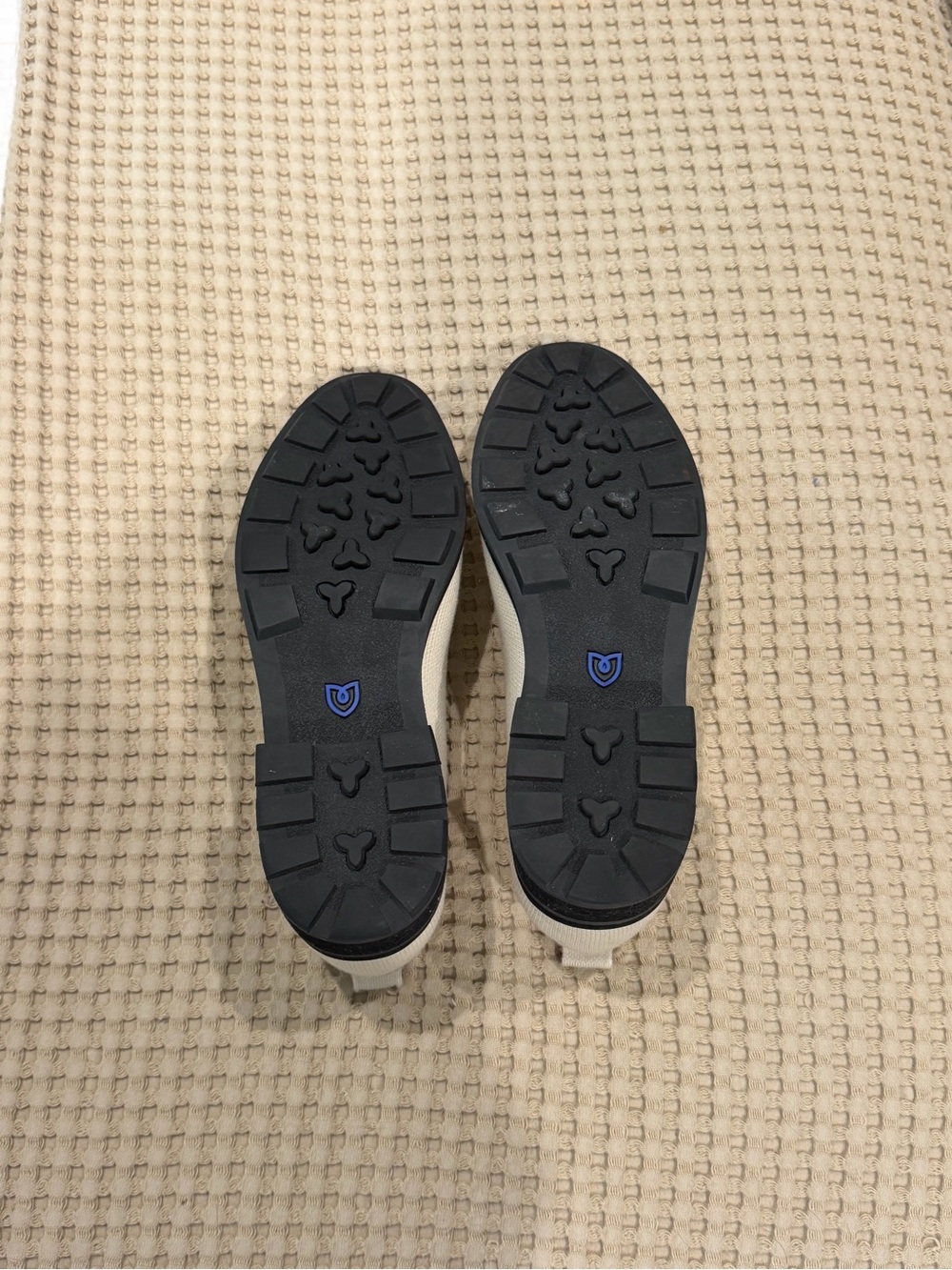 Rothy's White Knit Slip-On Loafers with Black Sole Edge - Picture 2 of 3
